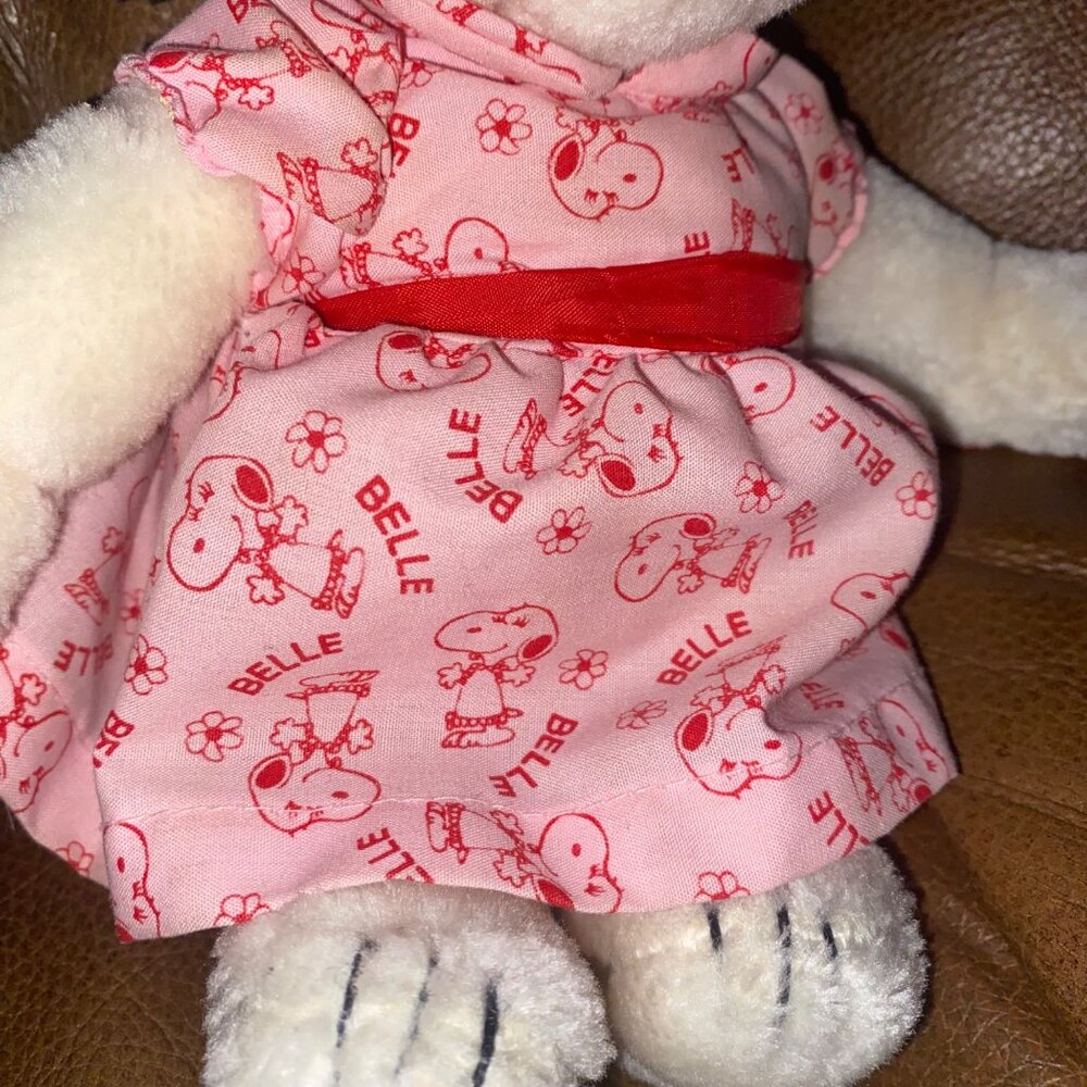 Vintage 1958 Peanuts Snoopy Sister Plush With Pink Belle Dress - Picture 2 of 8